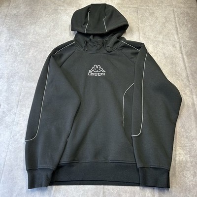 Kappa Hoodie With Piping Detail Black/white Mens Size M