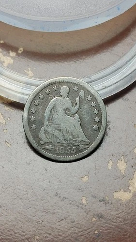 1855 O With Arrows Seated Liberty Silver Half Dime VG/F                     W734