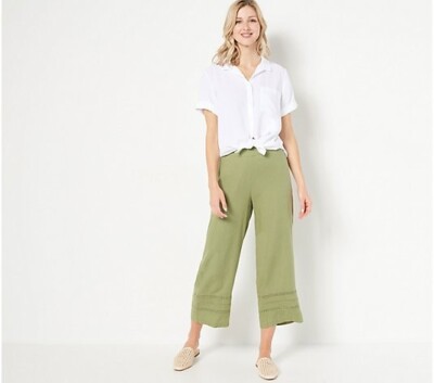 Isaac Mizrahi Live! Women's Pants Sz 4 Bridgehampton Linen Blend Black A512056