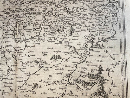 GERMANY THURINGE 1613 GERARD MERCATOR/JODOCUS HONDIUS LARGE ANTIQUE MAP - Picture 5 of 11