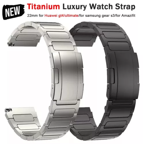 Titanium Metal Watch Strap for Amazfit GTR 4/3/2 Huawei Watch 4 Pro 22mm Luxury