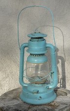 Lampe tempête vintage à pétrole bleu clair Dietz US