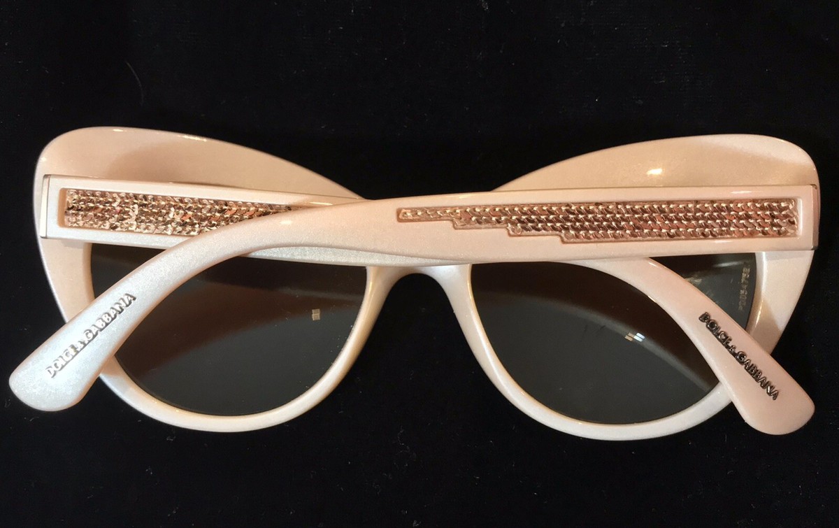 DOLCE & GABBANA G&B Metallic Peach Cat Eye Sunglasses w/Rose  display picture 1