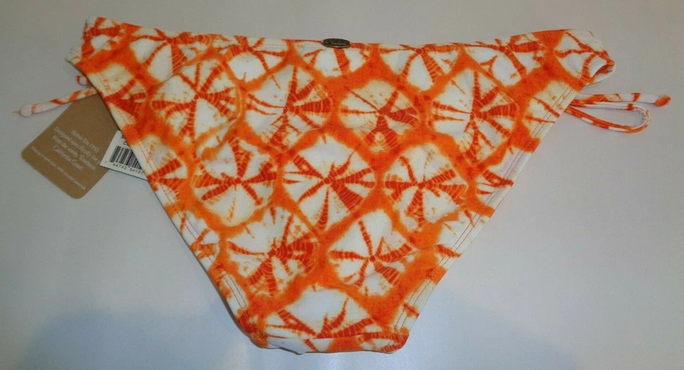 Parte inferior de biquíni Hobie tamanho grande ESTILO HS3BE95 laranja azul nova feminina amarração lateral - Imagem 2 de 4