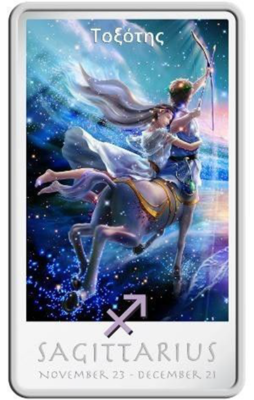 Niue 2011 $2 Kagaya Zodiac Series - SAGITTARIUS - 1 Oz Silver