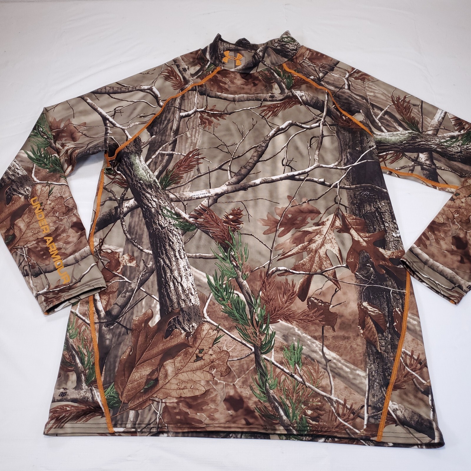 Under Armour Pullover T-Shirt Men 2XL Brown Camo Fitted Realtree