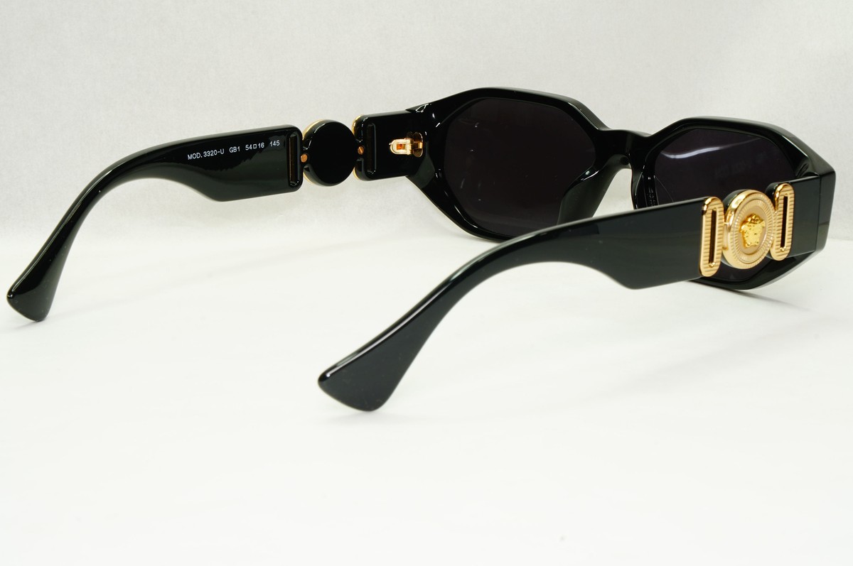 Versace Sunglasses Black Gold Medusa Octagon Angular Biggie
