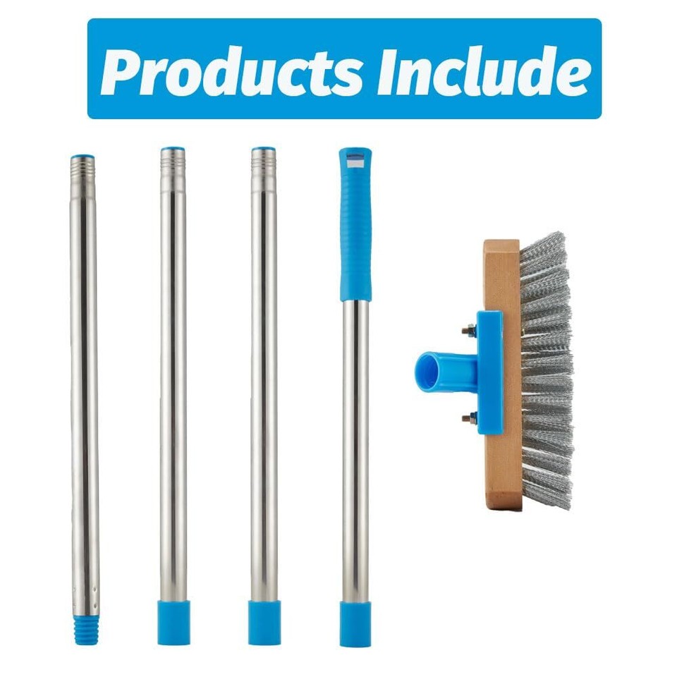 LIFKOME Stainless Steel Deck Scrub Brush with Long Handles 138cm, Heavy... LIFKOME Stainless Steel Deck Scrub Brush with Long Handles 138cm, Heavy...