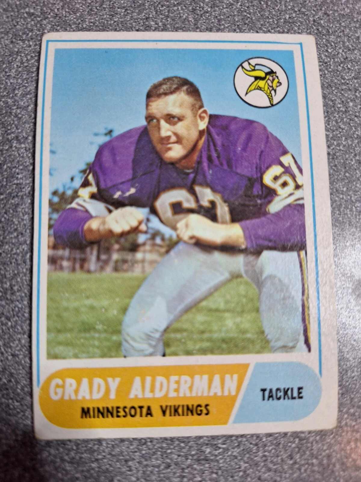 1968 Topps - [Base] #3 Grady Alderman Vikings Football Card z323