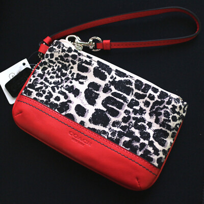 NWT COACH 47999 Legacy Ocelet Cheetah Canvas Universal Wristlet NEW