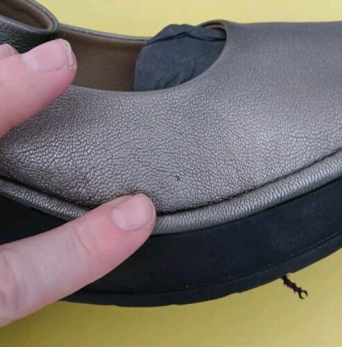 Sandalias de cuña FLY LONDON metálicas plateadas BORGOGNA de cuero con plataforma Reino Unido 5 - Imagen 15 de 22