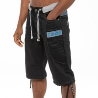 Enzo Mens Denim Shorts Elasticated Ribbed Waist Half Pants Big King Sizes