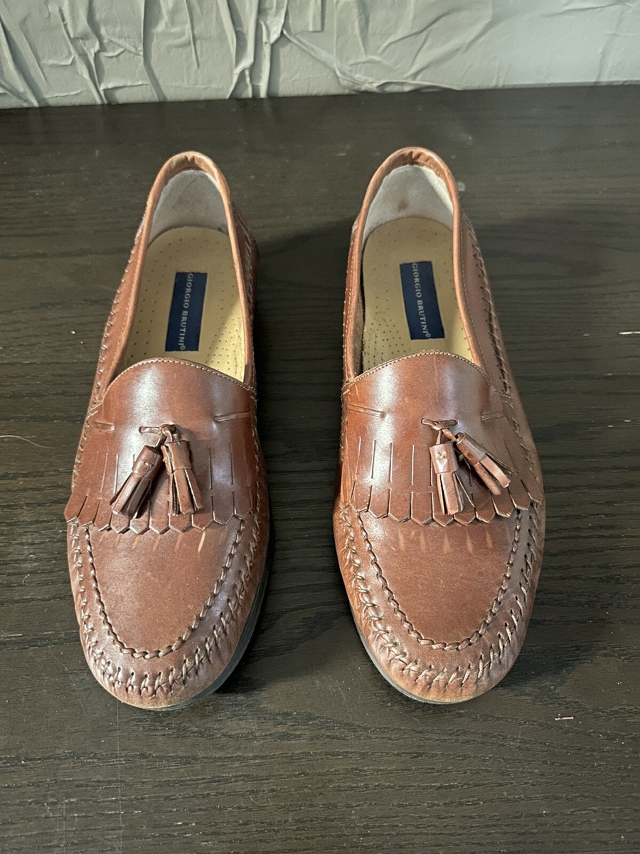 Giorgio Brutini Le Glove Mens Loafers Brown Leather Sz 10.5 