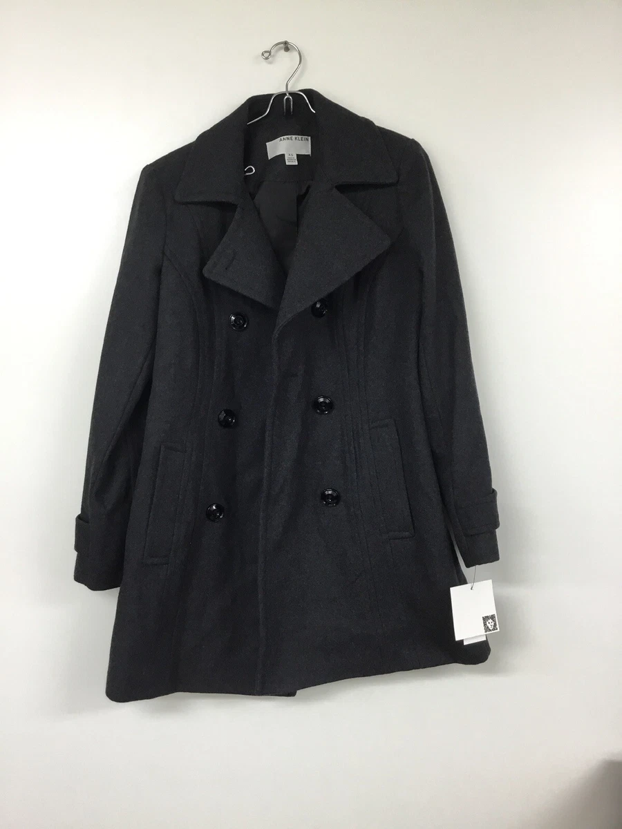 Anne klein double outlet breasted wool coat