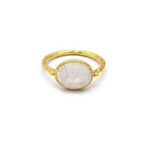 Authentic Brass Gold Plated Rainbow Moonstone Rings, Handmade Designer Jewelry For Women