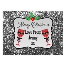 Personalised Merry Christmas CHAMPAGNE WINE Prosecco LABELS Small Mini Bottle
