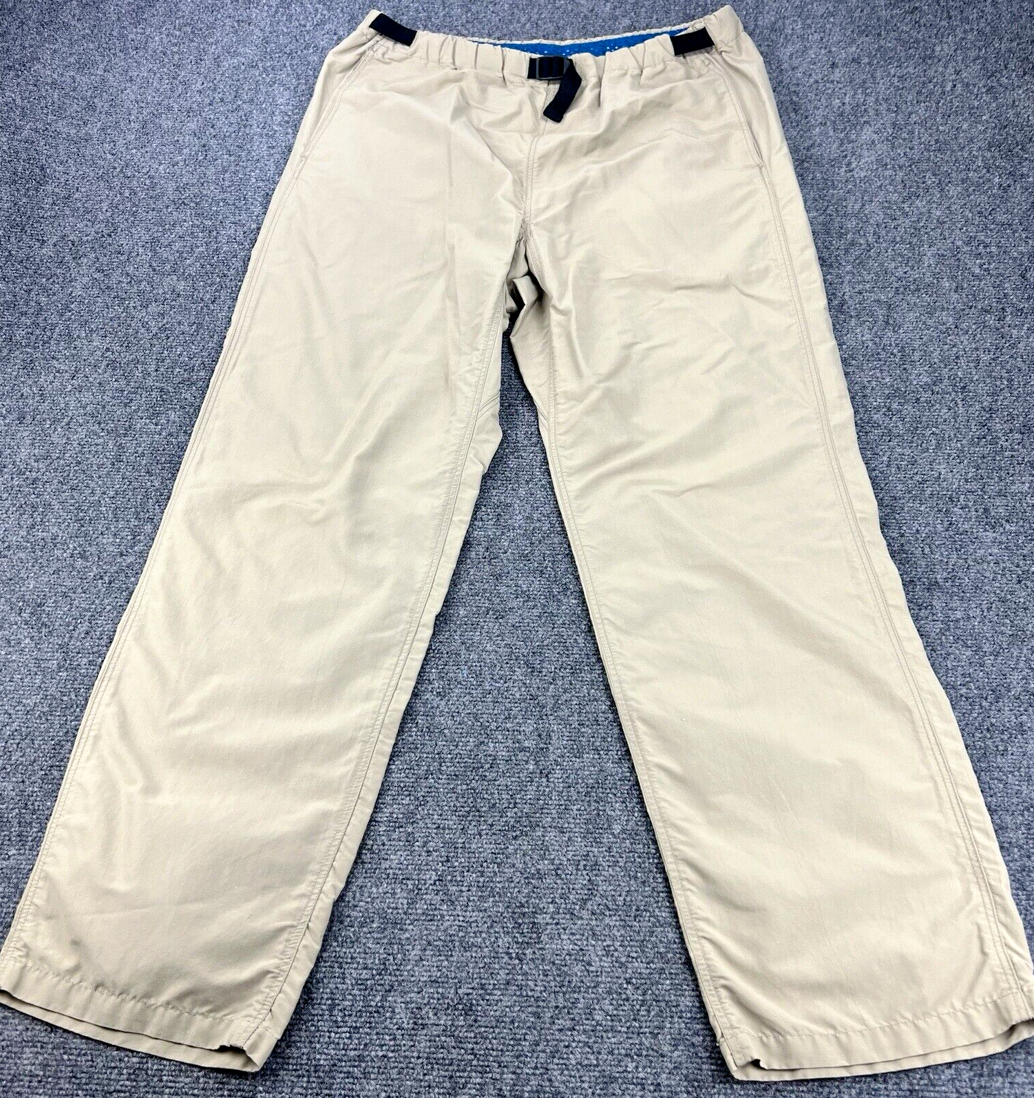 Patagonia Pants Mens Medium 33x31 Hiking Belted Lightweight Beige Khaki Nylon