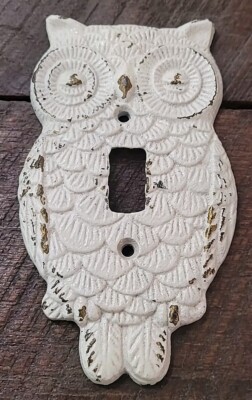 Owl Switchplate Cover Made From Cast Iron  Rustic Cabin core 