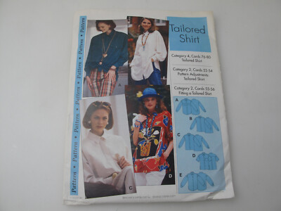 Vntg. 012052-143 Sewing Step By Step Pattern Tailored Shirt Uncut Sz. 4-22 (M)