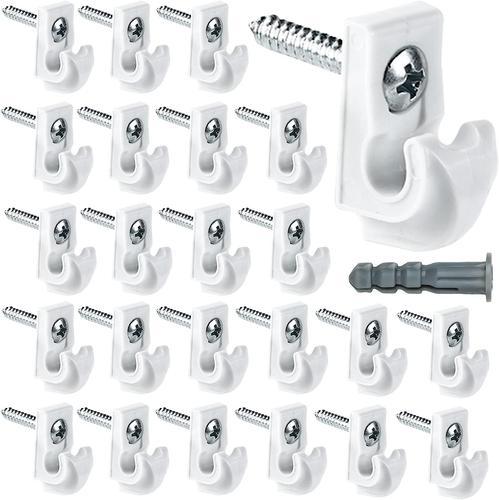 24 Stück Weiß Daunen Wandclip Schrank Regale Clips Draht Regal Schlaufe Clips - Bild 9 von 12