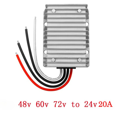 48v 60v 72v to 24v 20A DC Converter Reducer Step Down Buck Golf Cart Car Device