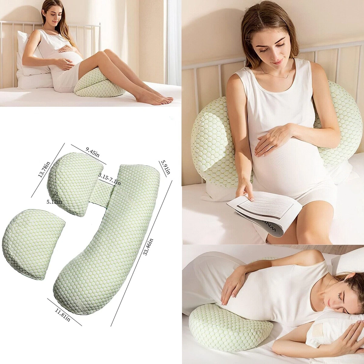 Comfortable F Shaped Pregnancy Pillow with Adjustable Wedge