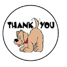 48 Thank You Dog   ENVELOPE SEALS LABELS STICKERS 1.2" ROUND