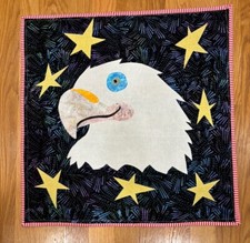 Handmade Quilt Wall Hanging Patriotic Eagle 4th Of July