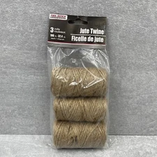 Tool Bench Hardware Natural Jute TWINE 3-Roll Pack 100 Ft Each