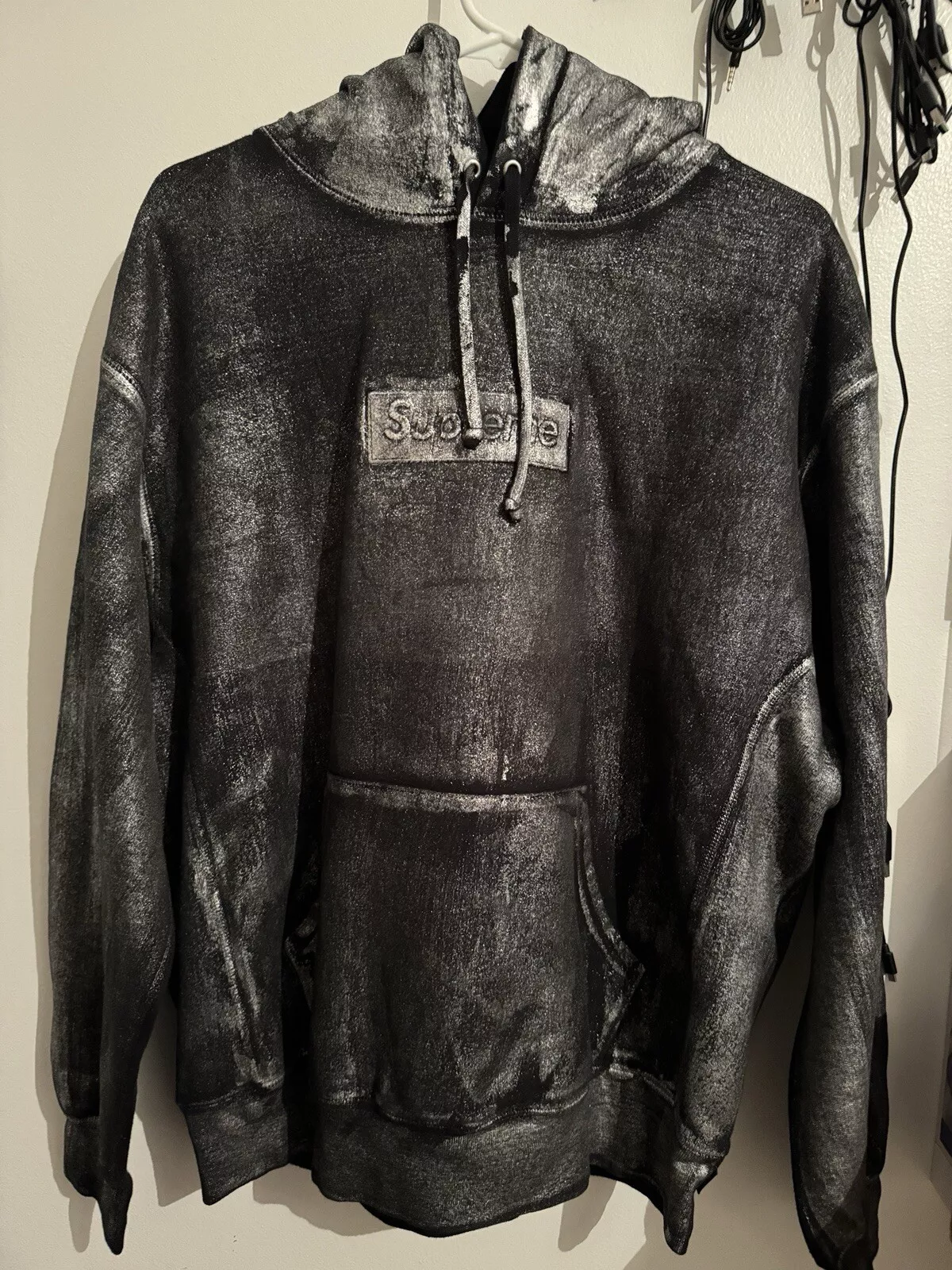 Sweat shirt à capuche logo Supreme MM6 Maison Margiela Foil Box noir taille M