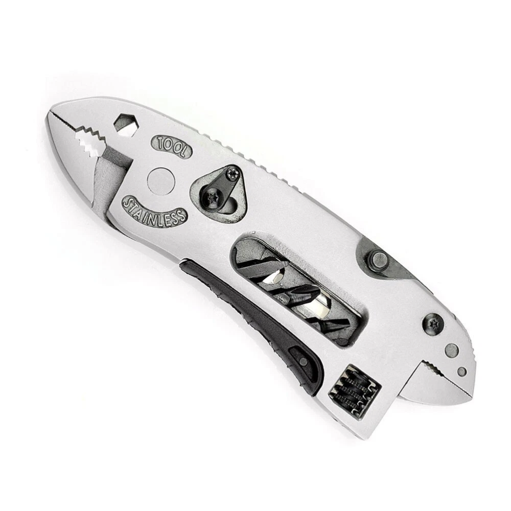Multi Tool Set Adjustable Wrench Pliers Knife Jaw Screwdriver Foldable Survival