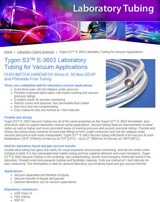 Tygon Tubing Chemical Compatibility Chart