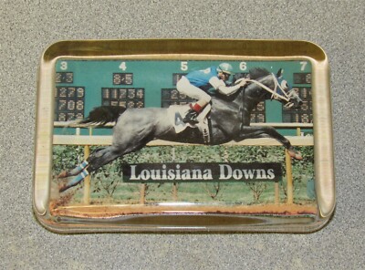 Louisiana Downs Annaly Dervish Flies to Victory Glass Paperweight Horse Racing 