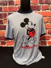 Disney Parks WDW Vintage Style blue Mickey Mouse Tshirt Size L MOS