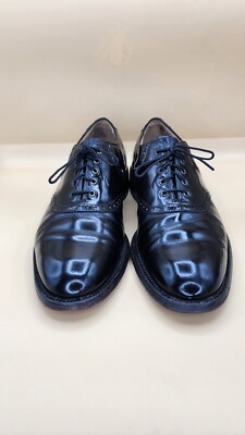Men's Johnson Murphy Limited Black Leather Wingtip Dress Shoes 9.5 D Made in USA
