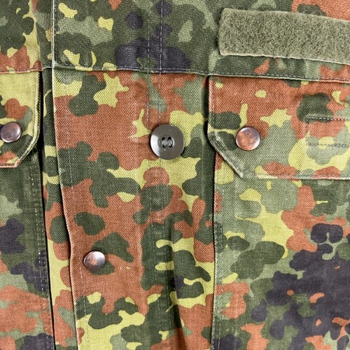 German Bundeswehr Flecktarn Camo Military Parka Jacket GR12 L Tall Hood Woodland - Picture 4 of 13