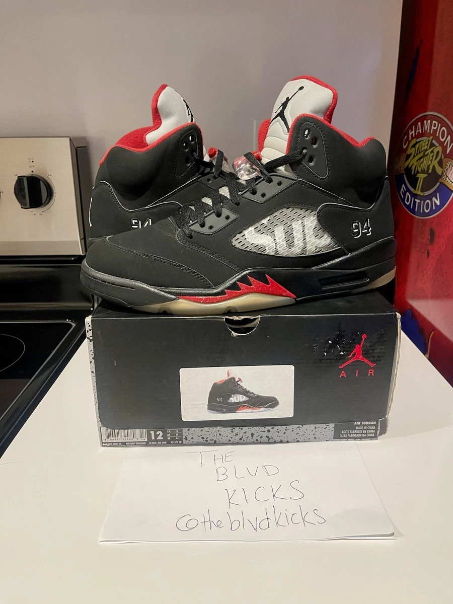 Supreme x Air Jordan 5 Retro Black | eBay display picture 1