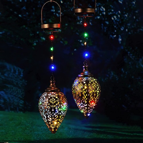 Outdoor Solar Lantern Solar Lights Outdoor Colorful LED Lanterns Powered Wate... - Picture 2 of 8