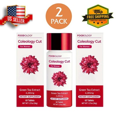 FOODOLOGY Coleology Cut Green Tea Extract 4285mg; Women 60 Tablets x2 -US Seller