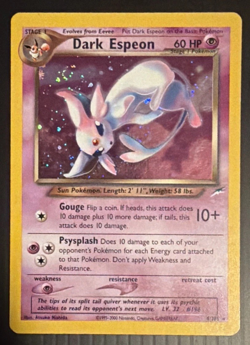 Pokemon Dark Espeon Neo Destiny #4 Holo Rare **SWIRL**