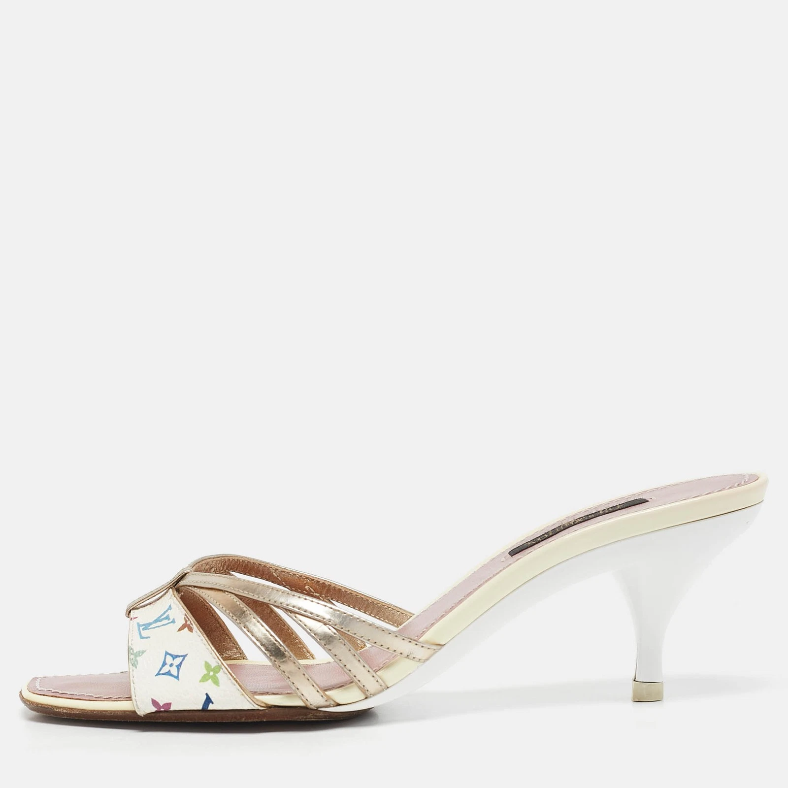 LOUIS VUITTON（LV） Louis Vuitton sandali con cinturino in tela monogramma multicolore misura 36 5