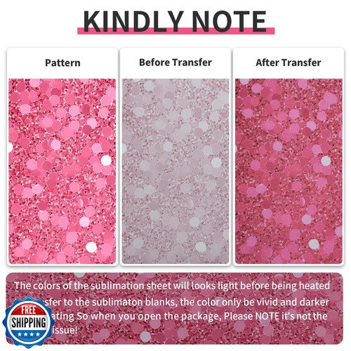 Sublimation Transfer Sheets for Heat Press Machine, Glitter 12x12inch Sublima - Picture 2 of 5