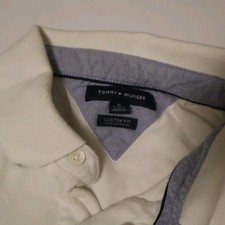 Tommy Hilfiger Polo Shirt Mens XL White Custom Fit Cotton Flag Logo