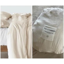 🆕The Citizenry Stonewashed Linen Duvet Cover QUEEN Ivory NWT