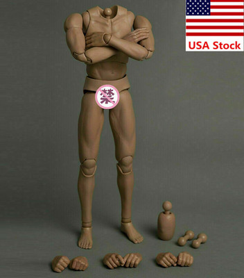 AT025 1/6 Male Durable Flexible Suntan Body 12''Action Figure Collectible Dolls