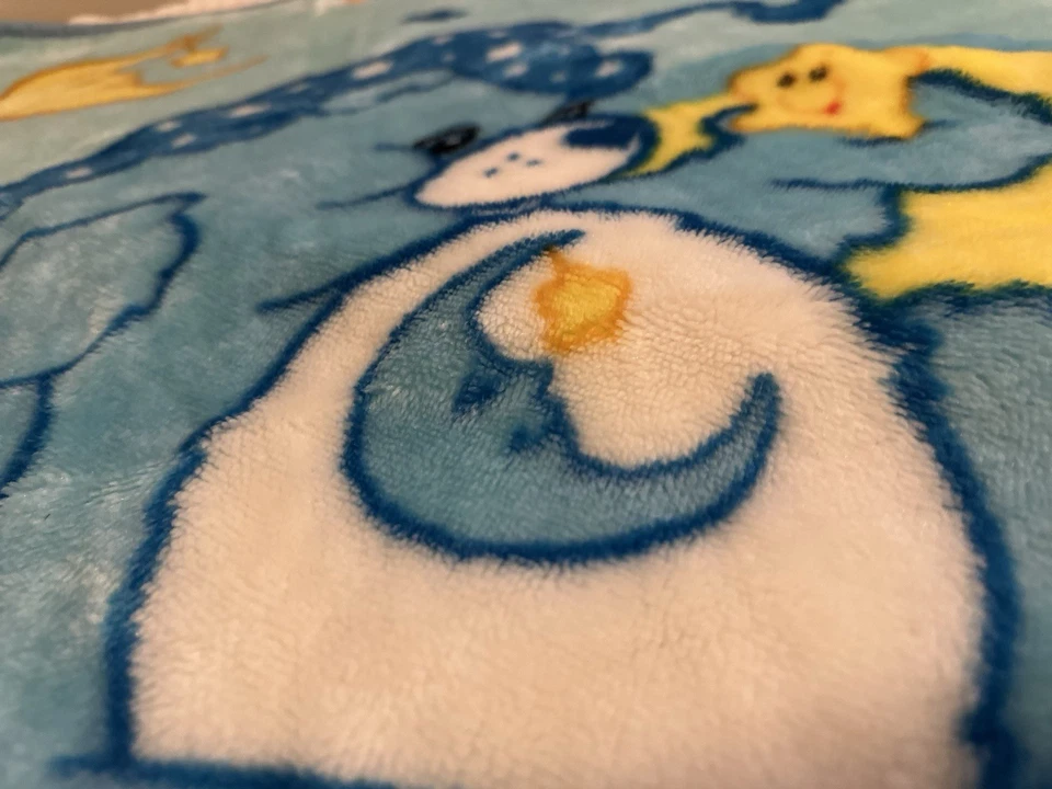 Manta bebé vintage Care Bears Y2K Sweet Dreams 40 x 28 estrellas azules luna Foto 3 de 4