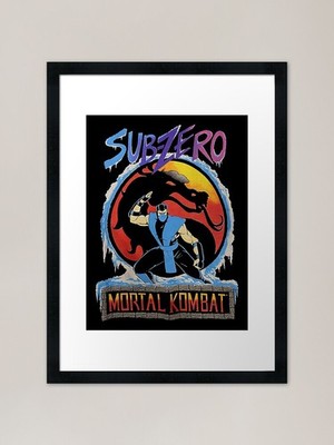 Mortal Kombat Vintage Sub Zero Rahmen gerahmtes Wandbild Poster Leinwanddruck Bild