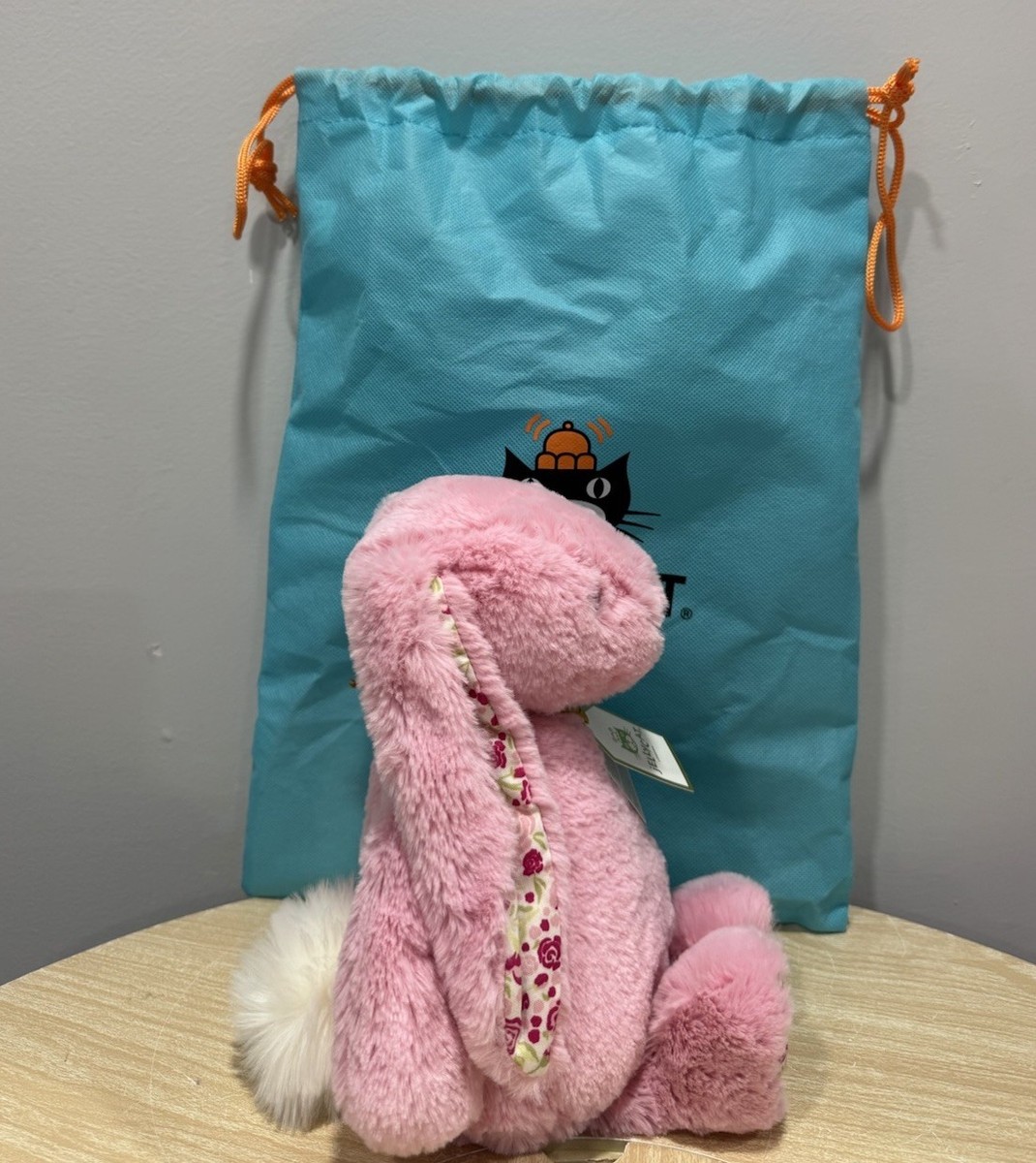 AUTHENTIC Jellycat Blushkin Blossom Luxe Bunny- NWT And Dust Bag