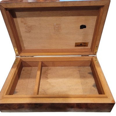 Mastro de Paja Wooden Cigar Humidor Box Burl Finish with Divider