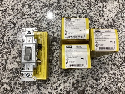 Lot of 4 Hubbell CS320GY 3 Way Switch Gray 20A 120/277v Specification Grade